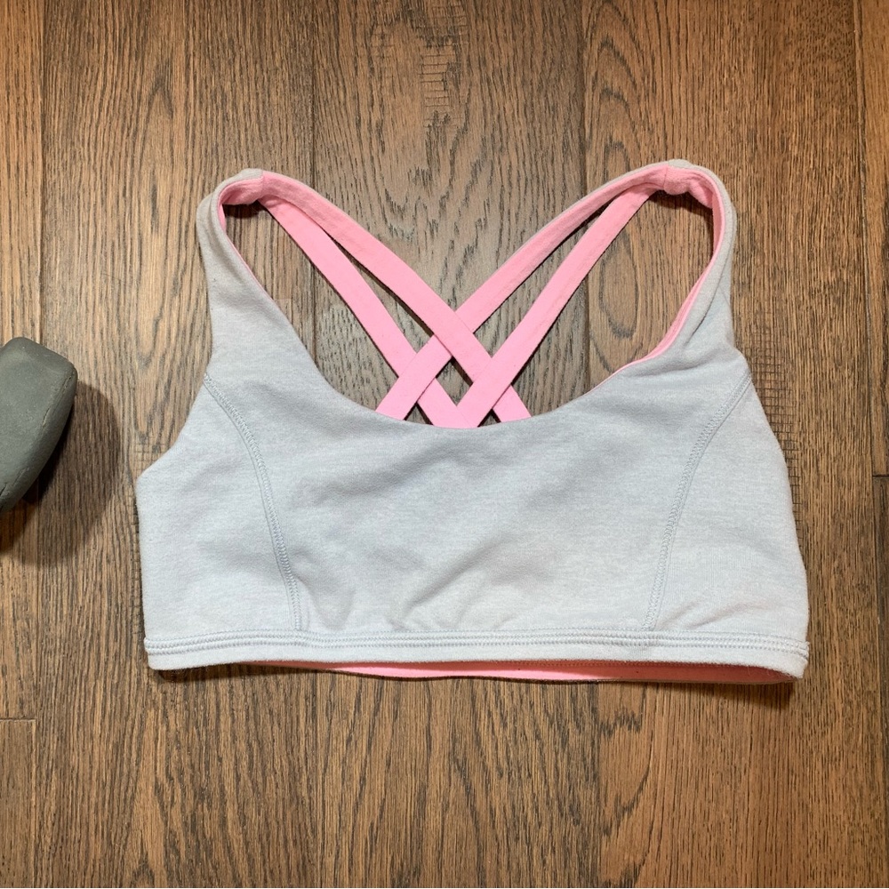 Ivivva Girls size 10 Reversible pink and grey sports bra